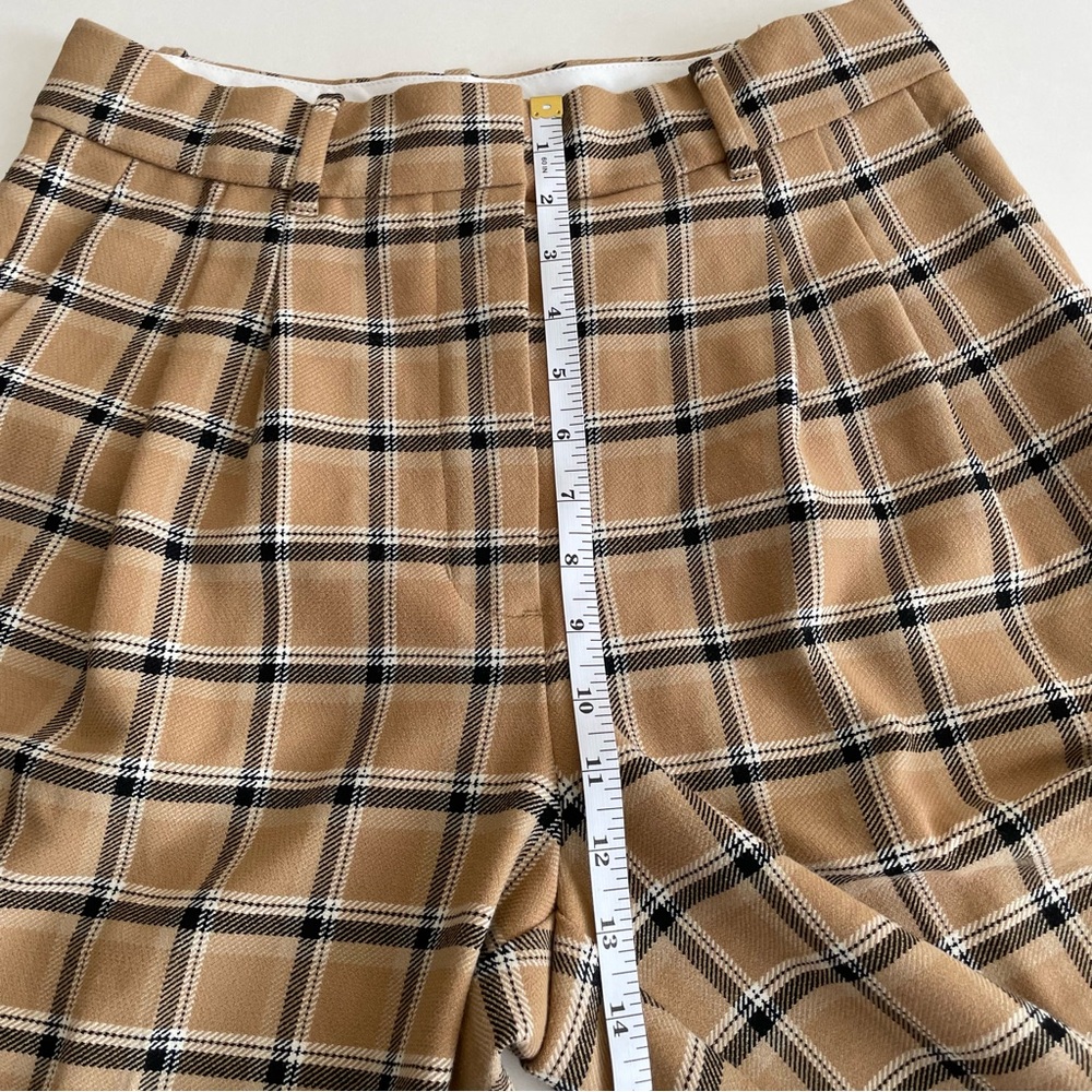 Aritzia Wilfred Carrot Windowpane Plaid Check Trouser Pant Camel Tan - Picture 12 of 14